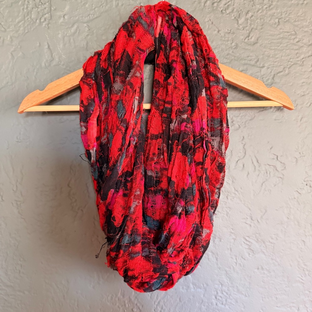 Urban Outfitters Staring at Stars Red Multicolor Scarf